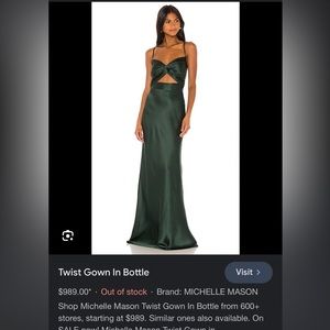 Michelle Mason Twist gown in bottle